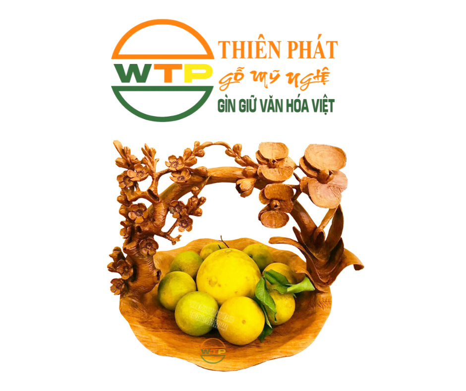khay gỗ điêu khắc